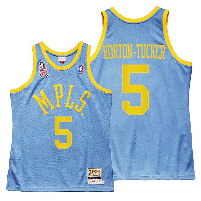 Men's Los Angeles Lakers Talen Horton-Tucker #5 NBA Minneapolis 5x championship MPLS Throwback Hardwood Classics Blue Basketball Jersey UQF6083PV